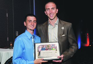 St. Jude patient Tommie with NBA player Steve Blake