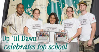 Chico State students receive the school's Up 'til Dawn prorgam of the year award