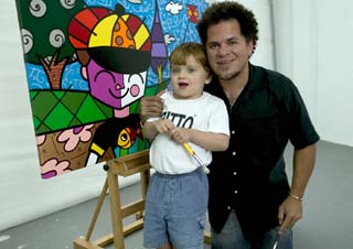 Romero Britto and St. Jude patient Lucas