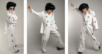St. Jude patient, Danny, dressed as Elvis