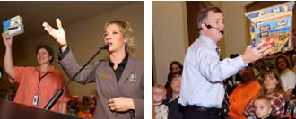 Auctioneers at annual toy auction