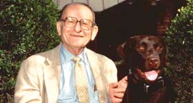 Harry Feinstone, ScD, and his dog