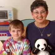 Donor Susanna St. Amour with patient Tyler Warren