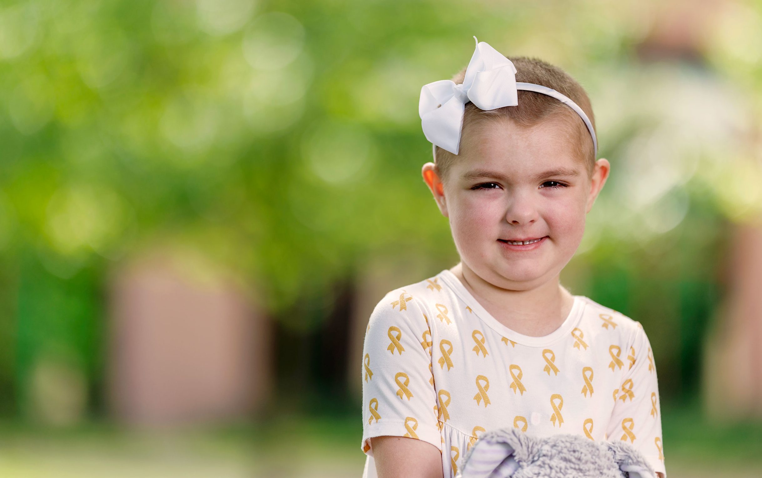 Image of St. Jude patient Nora Kay at the St. Jude campus.