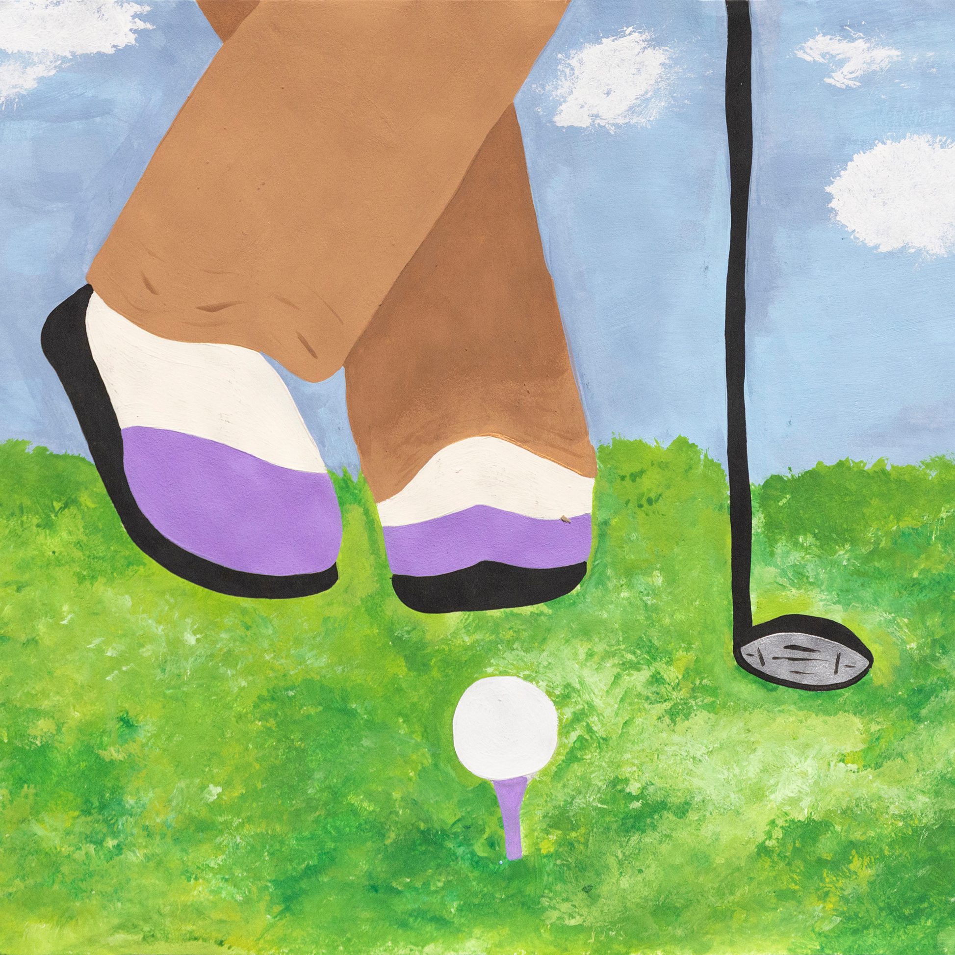 Patient Art of Golfer Feet with Putter by St. Jude patient Brinley