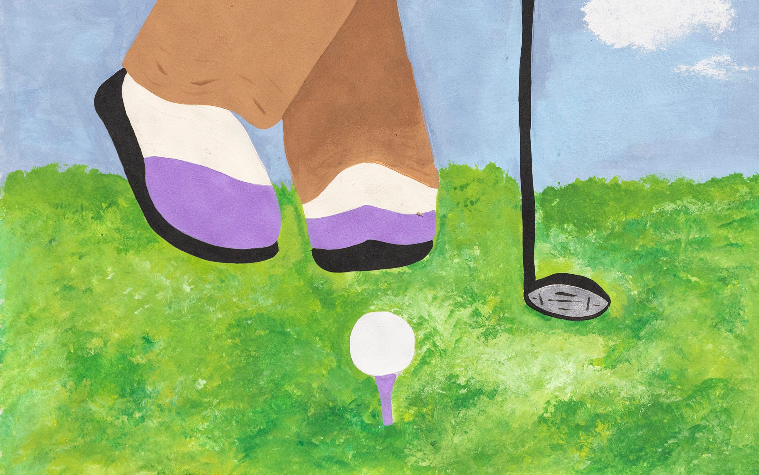 Patient Art of Golfer Feet with Putter by St. Jude patient Brinley