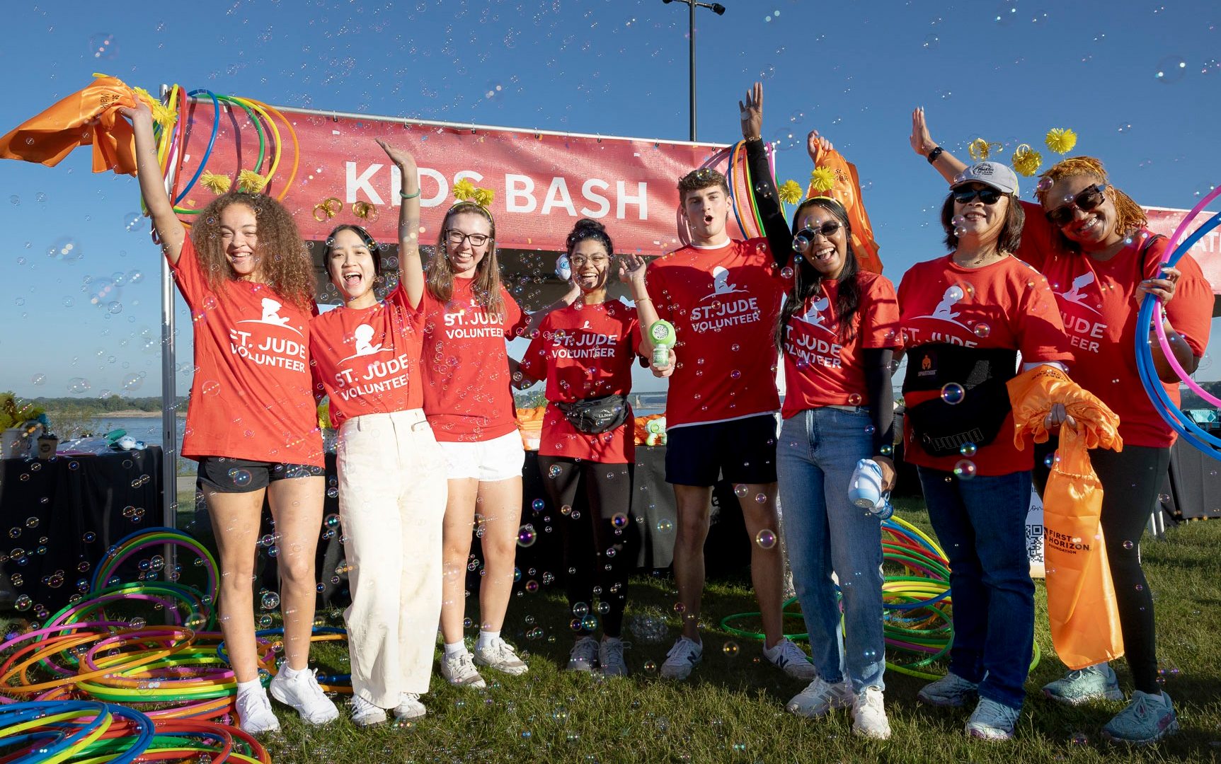 Participants posing for a photo at the St. Jude Walk