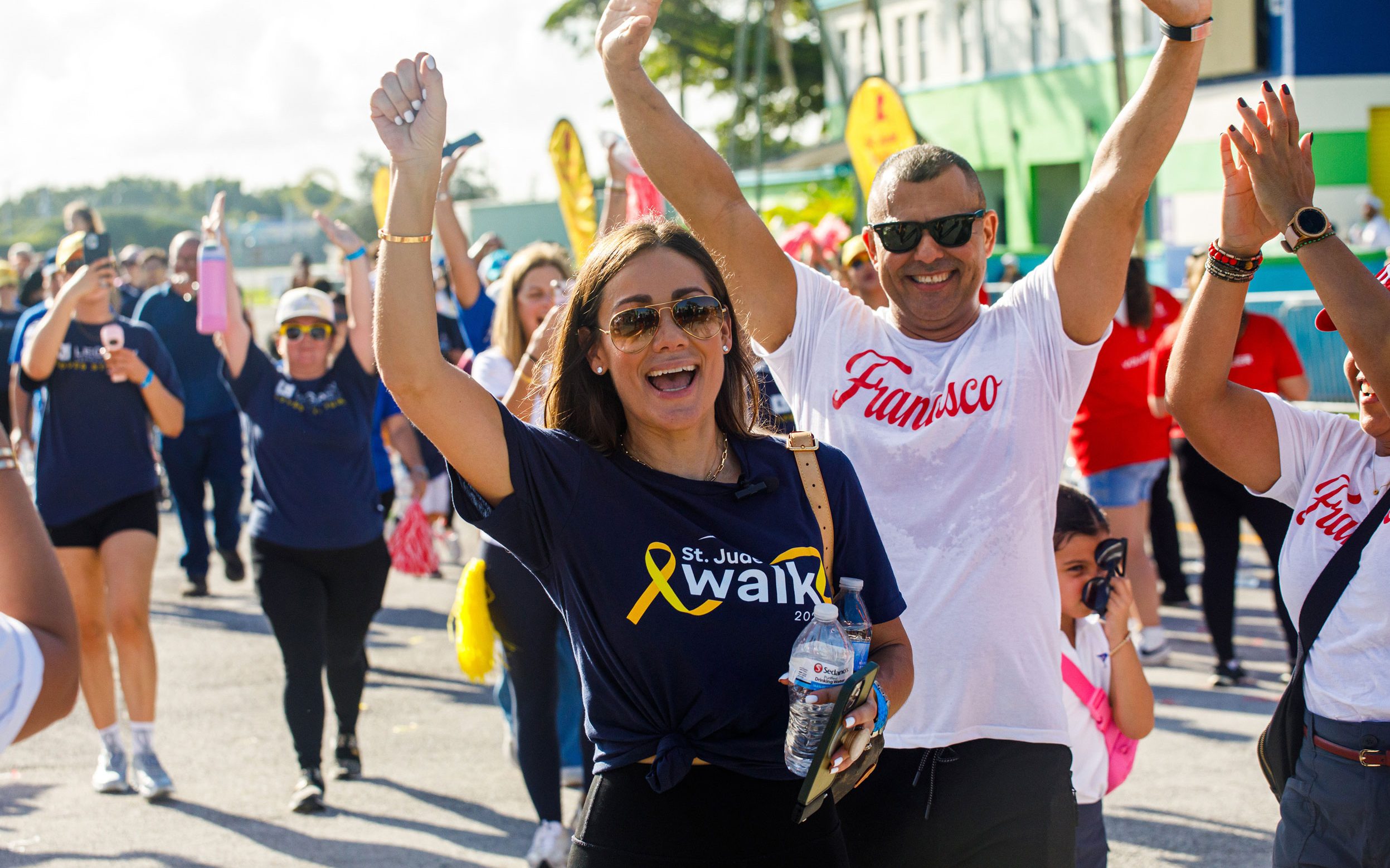 Participants posing for a photo at the St. Jude Walk/Run in Miami.