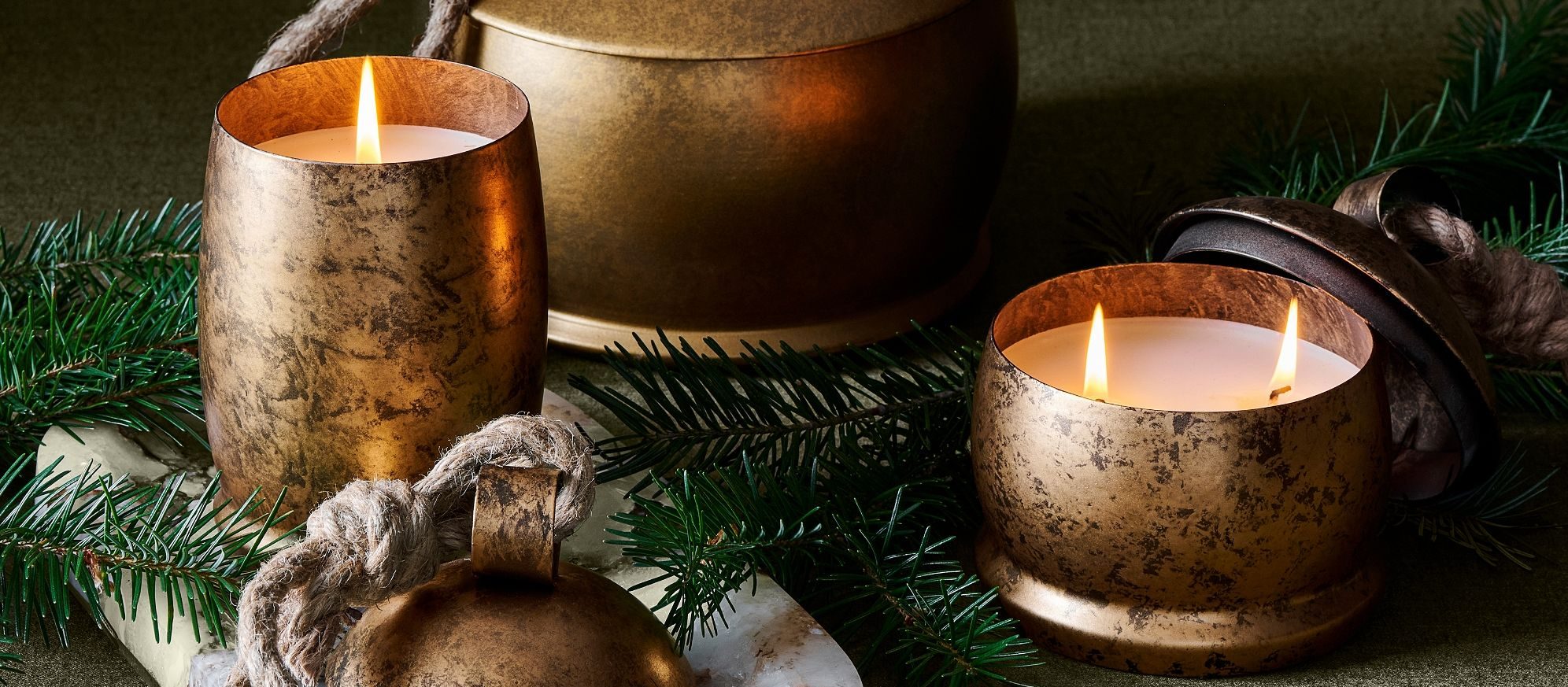 Copper colored candles from Pottery Barn
