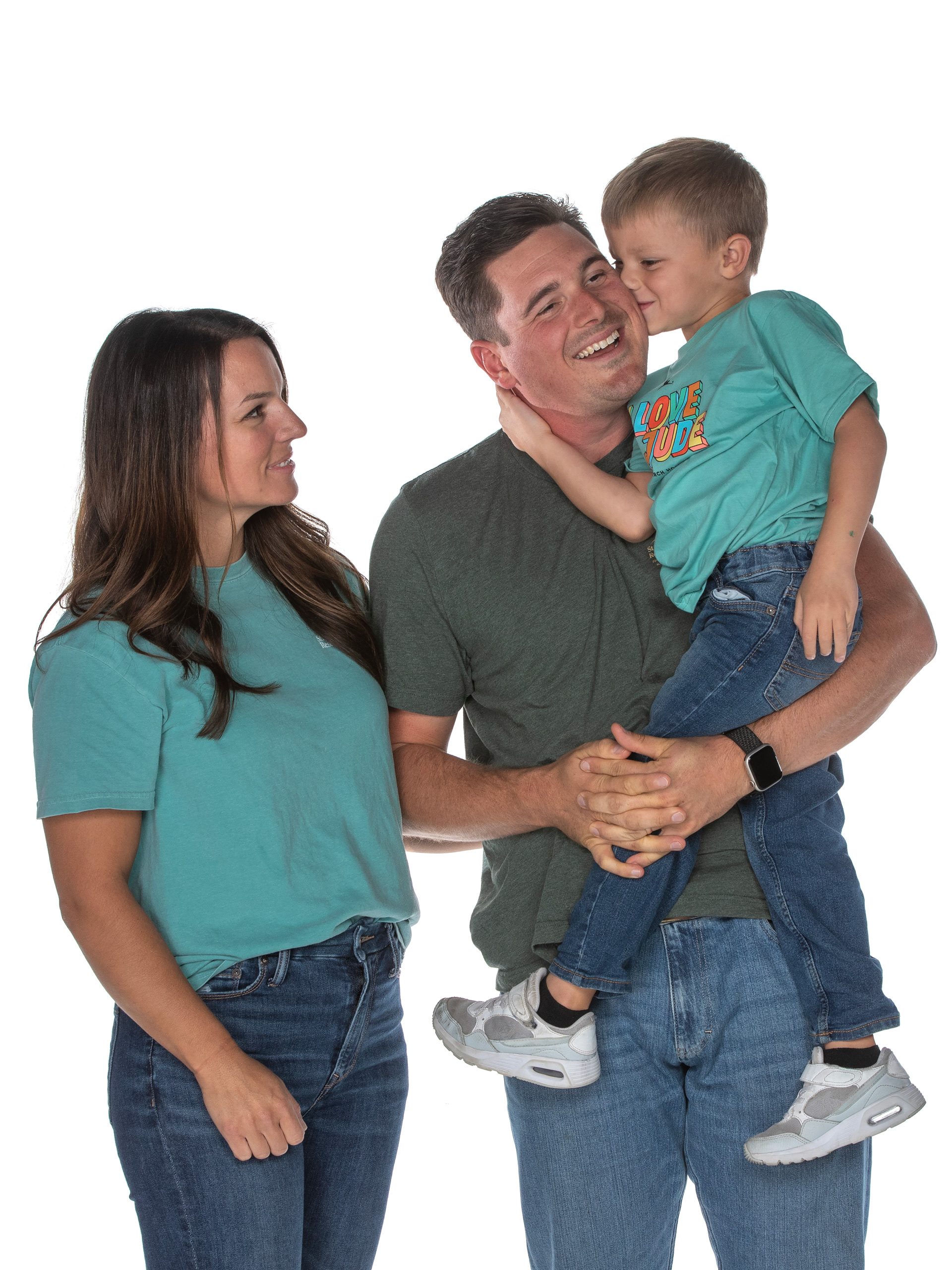 St. Jude patient Hunter is pictured with his family