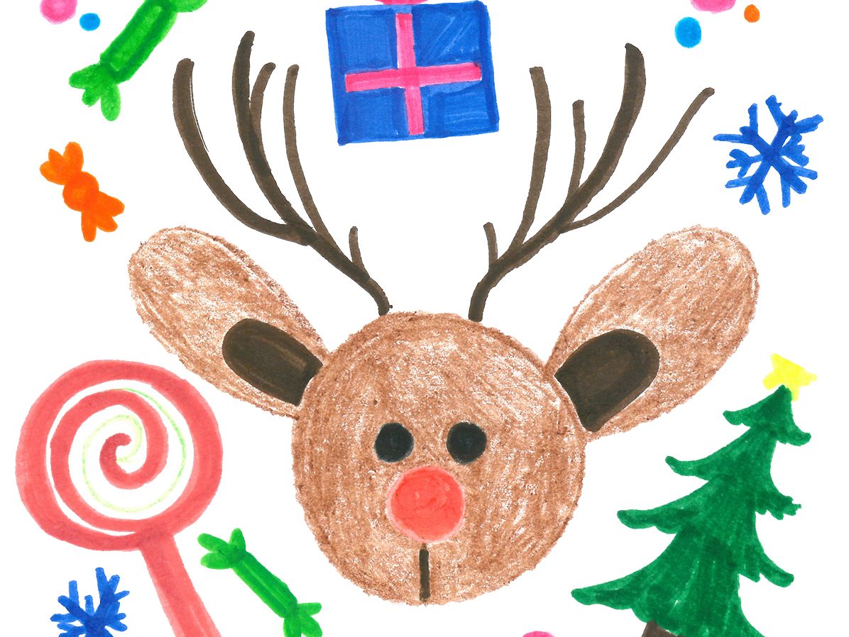 Arte con motivos navideños creado por Madison, paciente de St. Jude.