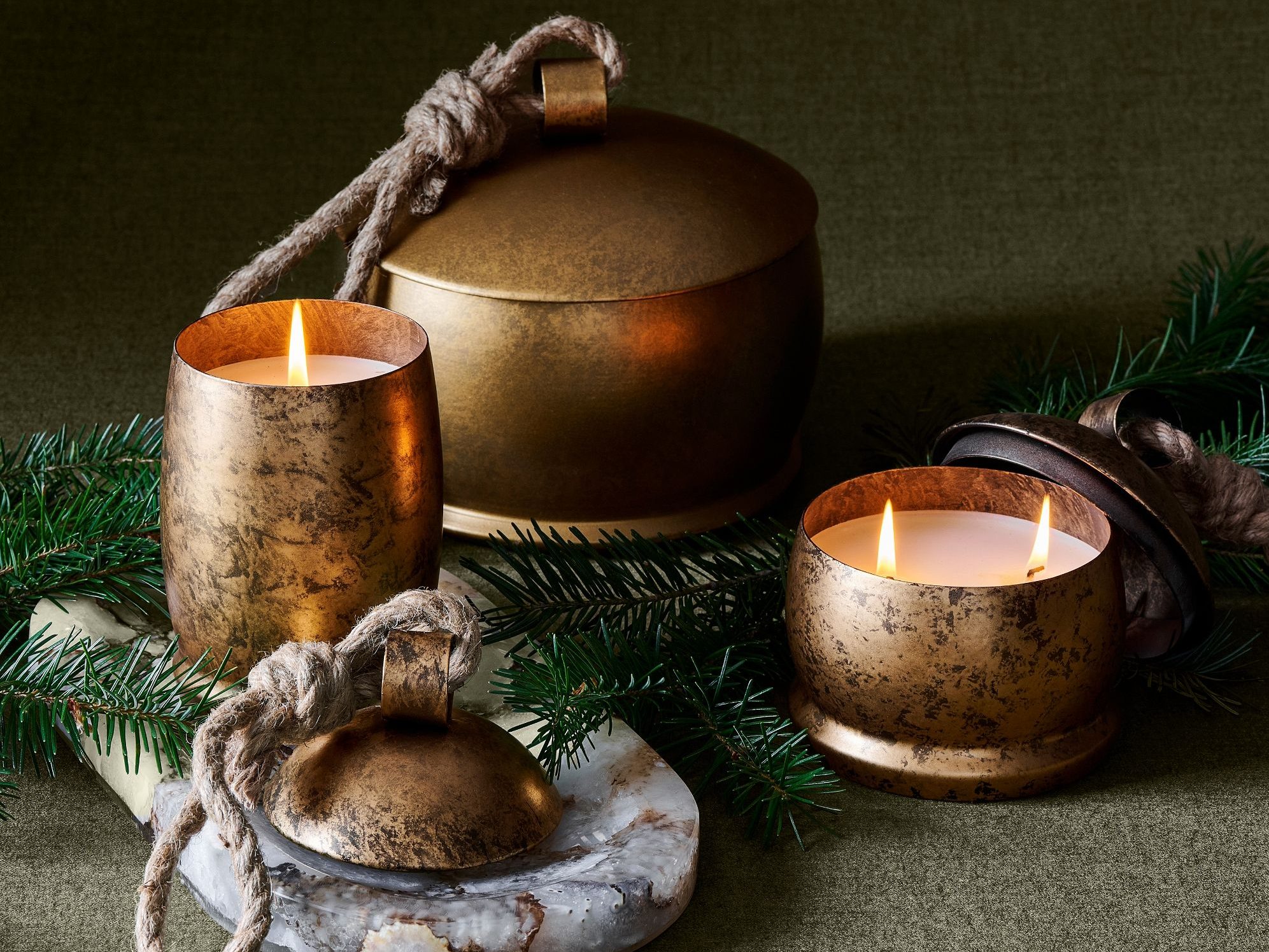 Velas de cobre de Pottery Barn.