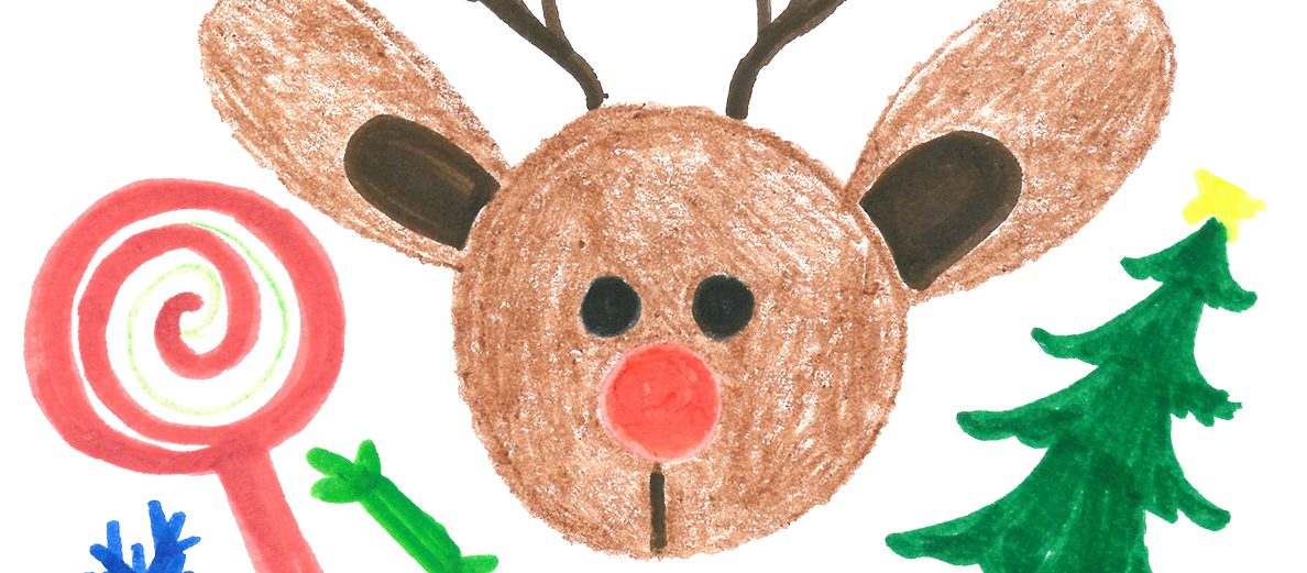 Arte con motivos navideños creado por Madison, paciente de St. Jude.