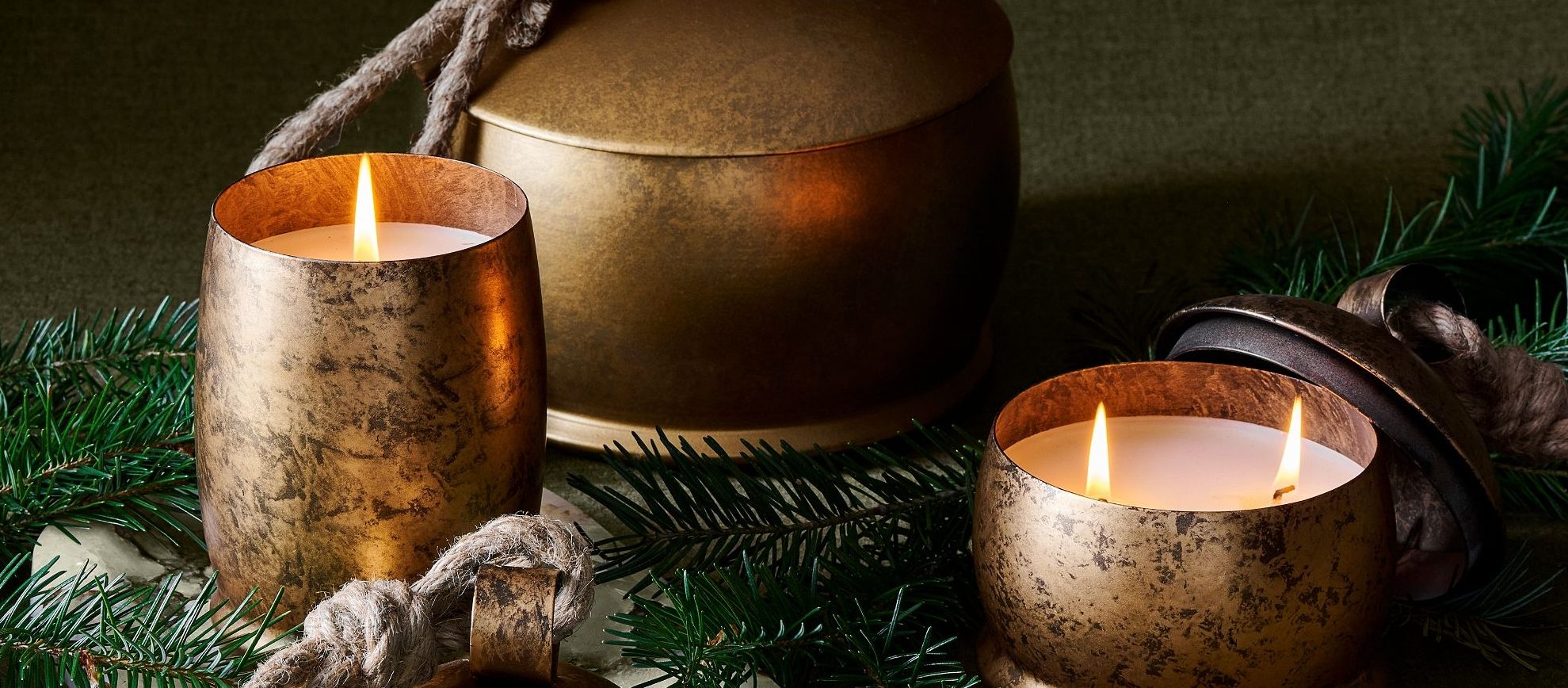 Velas de cobre de Pottery Barn.