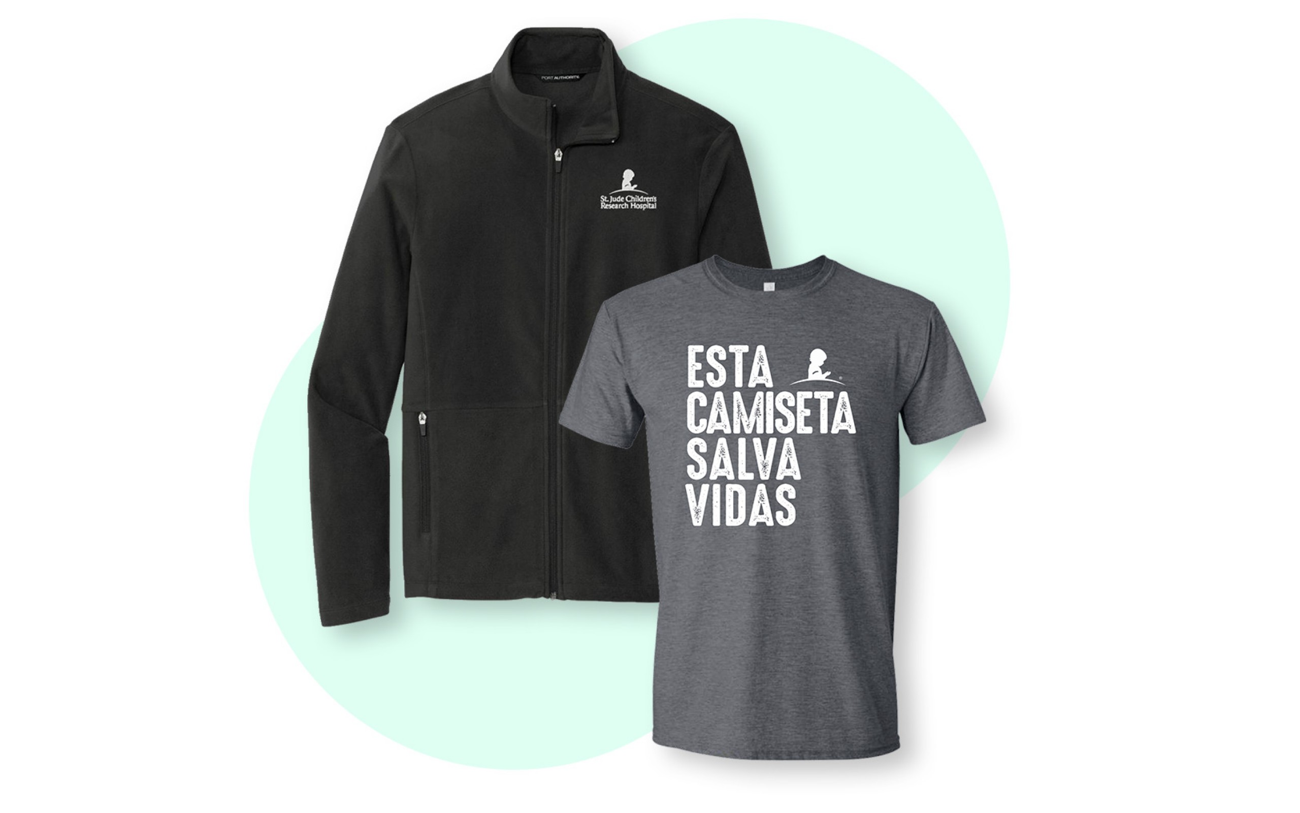 Chaqueta de St. Jude y camiseta "Esta camiseta salva vidas"