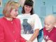 Hillary Clinton with patients