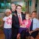 James Downing, MD, with St. Jude patients