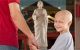 St. Jude patient at statue
