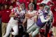 Kansas State Wildcat catching the ball.