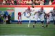 Arkansas Razorback #37 kicks the ball.