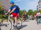 Joe Luther, Design and Construction, leads a group of employees through campus.