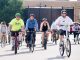 People biking to work