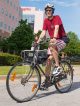 Man riding his bike to work.