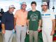 St. Jude patient Andrew with professional golfers Oscar Fraustro, Colt Knost, and Zach Sucher.