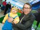 Child minion with Dr. Downing, St. Jude CEO and President