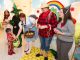 A patient trick-or-treating at the Wizard of Oz booth