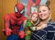 Spiderman flings his web next to St. Jude patient ninja turtle and his mom.
