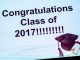 Screen that reads: Congratulations Class of 2017