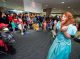 Disney princess talking to children