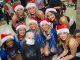 The University of Memphis cheerleading and pom squads greeted patients at Memphis International Airport.