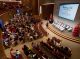 Kindergartners on stage in shot from above