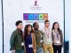 Students pose after the symposium in front of the Science Scholars step and repeat.