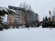 St. Jude campus in snow