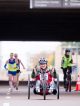 Man on a cycle in the race.