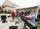 The Mighty Electric St. Jude Band entertains runners as they enter the St. Jude campus.