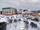Sleet and a few inches of snow blanket the St. Jude campus.