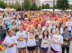 Runners cheering before the race