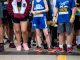 People line up at the start line.