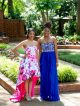 Two girls pose in the Danny Thomas garden for a formal picture.