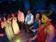 Teens start dancing at the prom.