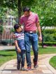 St. Jude patient Shaurya walks with his dad, Ullas