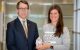 St. Jude President and CEO James R. Downing, MD, presented the 2019 Amos Jacobs Award to Amanda Curry, Rehabilitation Services, in October.