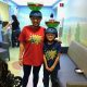 St. Jude patient Calvin with family dressed up during Halloween