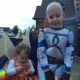 St. Jude patient Reid with his little sister in a costume during Halloween