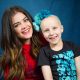 Lucy Hale and patient Bailey in 2014