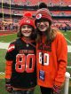 St. Jude patient Fletcher on the field of the FirstEnergy Stadium where the Cleveland Browns play